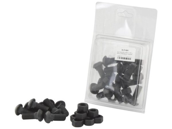 Monteringsbolt (rund) & Møtrik - M12x30mm (10 stk. Agripak)
