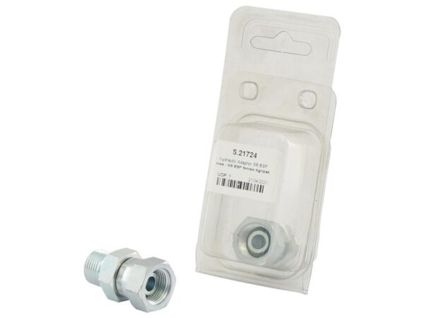 Hydraulikadapter 3/8'' BSP Han x 3/8'' BSP Drejelig hun (Agripak 1 stk.)