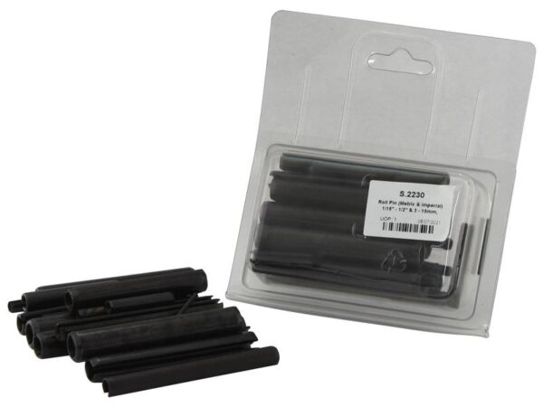 Rørstifter (mm/ins) 1/16 - 1/2 & 3 - 10mm, 36 stk. (DIN or Standard No.: DIN 1481) Agripak.