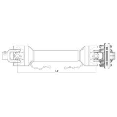 Sparex PTO Aksel - (Lz) Længde: 930mm, 1 3/8'' x 6 Spline Q.R. til 1 3/8 x 6 Friktionsskive