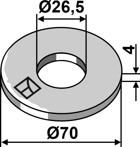 Skive Ø70x4xØ26,5 - DIN9021 A26