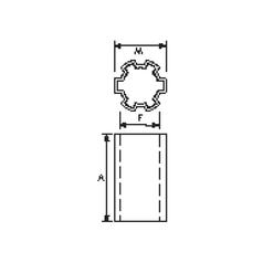 PTO Konverteringsbøsning - Spliner indv 1 1/8'' - 6 x Spliner udv 1 3/8'' - 6