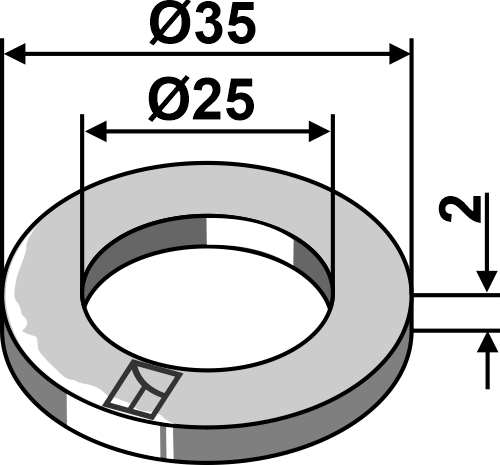Skive Ø35x2xØ25 - DIN988