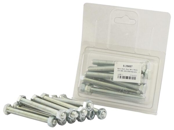 Bolt, Størrelse: M8x75mm (DIN 960, DIN 934) 20 stk. Agripak