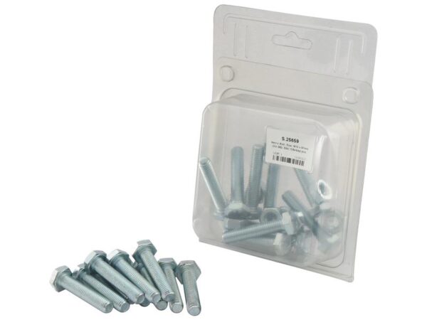 Bolt, Størrelse: M10x50mm (DIN 933, DIN 934) 10 stk. Agripak