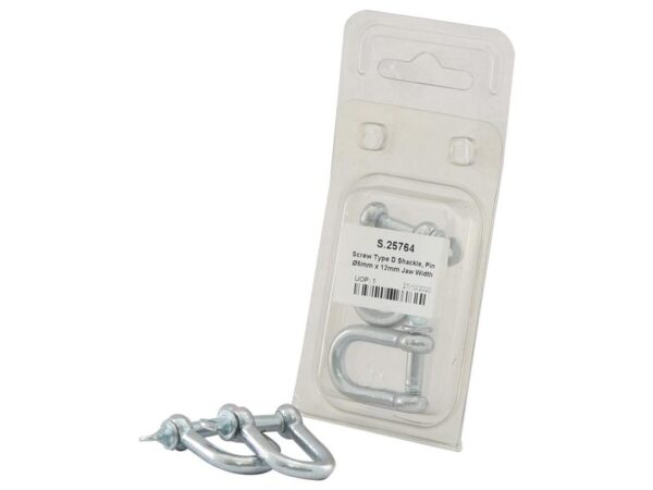 Sjækel (m/skrue), Stift Ø6mm x 12mm Kæbebredde (2 stk. Agripak)