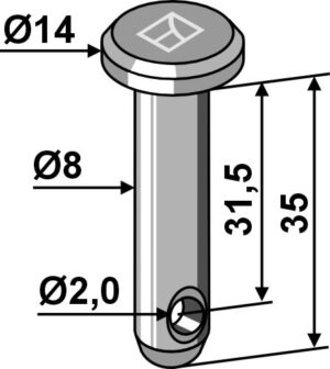Splitbolt Ø8x35