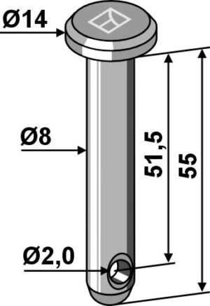 Splitbolt Ø8x55