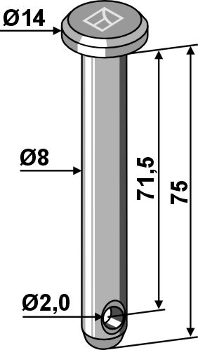 Splitbolt Ø8x75