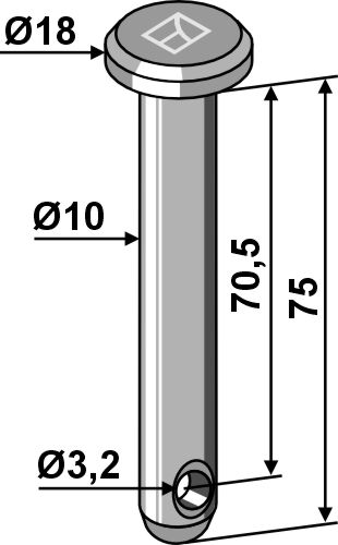 Splitbolt Ø10x75