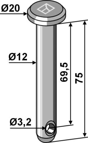 Splitbolt Ø12x75