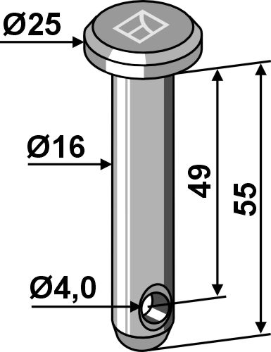 Splitbolt Ø16x55