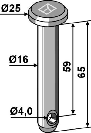 Splitbolt Ø16x65