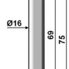 Splitbolt Ø16x75