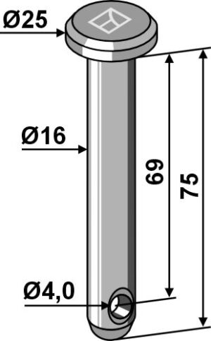 Splitbolt Ø16x75