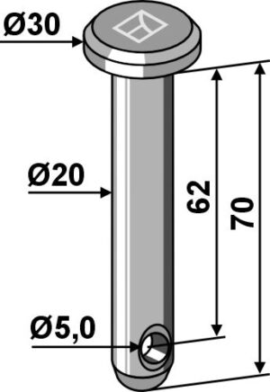 Splitbolt Ø20x70