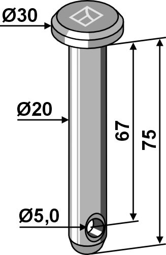 Splitbolt Ø20x75