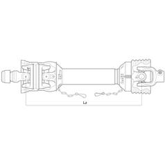 Weasler PTO Aksel (WWCV), (Lz) Længde 1010mm, 1 3/8'' x 6 Spline 80° W.A. Auto Lock til 1 3/8'' x 6 Spline Slide Lock