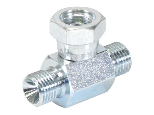 Hydraulisk T-stykke 1/4'' BSP Han x 1/4'' BSP Han x 1/4'' BSP Drejelig hun
