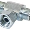 Hydraulisk T-stykke 3/8'' BSP Han x 3/8'' BSP Han x 3/8'' BSP Drejelig hun