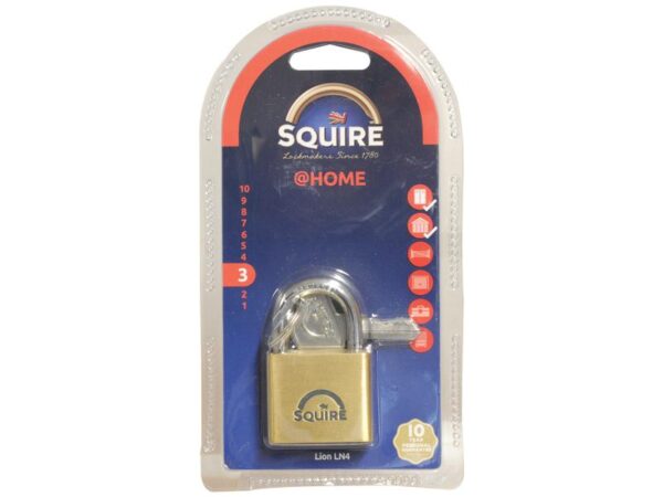 Squire Solid Brass Lion Range Padlock - messing, Bredde (mm): 39.5mm (Sikkerhedsklasse: 3)