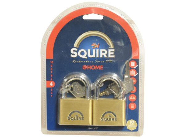 Squire Solid Brass Lion Range Padlock - messing, Bredde (mm): 51mm (Sikkerhedsklasse: 4)