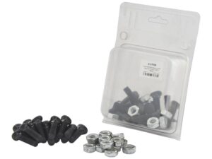 Monteringsbolt (rund) & Møtrik - M10 x 38mm, Trækstyrke 8.8 (15 stk. Agripak)