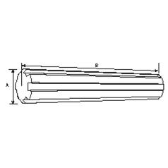 PTO Spline Aksel - 1 1/8'' - 6 Spline, Længde: 254mm.