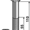 Bolt M20x2,5x110 - 8.8 m. møtrik