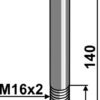 Bolt M16x2x140 - 8.8 m. låsemøtrik