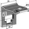 Holder for dobbelt fjedretand 25x25