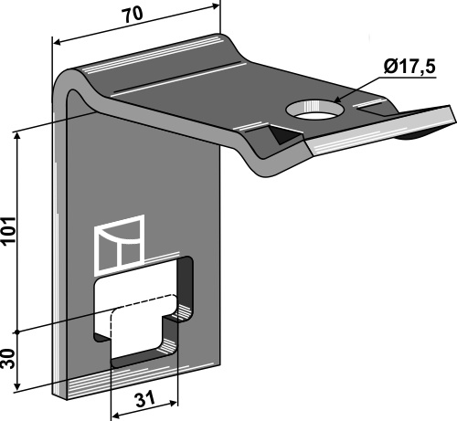 Holder for dobbelt fjedretand 30x30