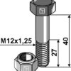 Bolt M12x1,25x40 m. låsemøtrik