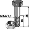 Bolt M14x1,5x35 m. låsemøtrik