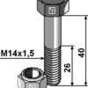 Bolt M14x1,5x40 m. låsemøtrik