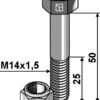 Bolt M14x1,5x50 m. låsemøtrik