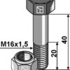Bolt M16x1,5x40 m. låsemøtrik