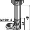 Bolt M16x1,5x45 m. låsemøtrik