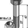 Bolt M16x1,5x47 m. låsemøtrik