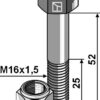 Bolt M16x1,5x52 m. låsemøtrik