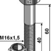 Bolt M16x1,5x60 m. låsemøtrik