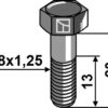 Bolt M8x1,25x23 - 8.8