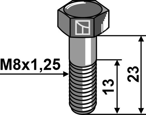 Bolt M8x1,25x23 - 8.8