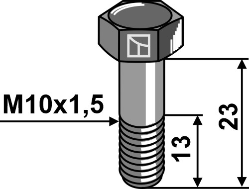 Bolt - M10x1,5x23 - 8.8