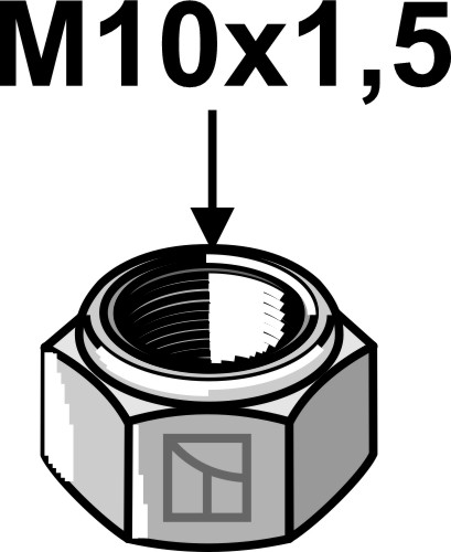 Låsemøtrik M10x1,5 - 8.8