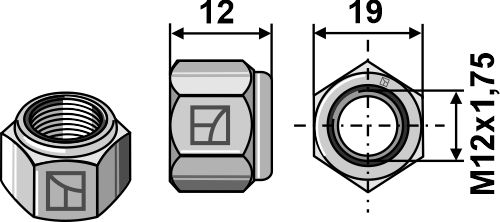 Låsemøtrik M12
