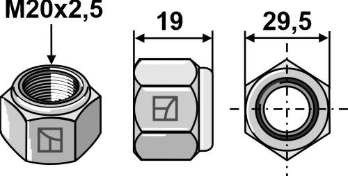 Låsemøtrik M20x2,5 - 10.9
