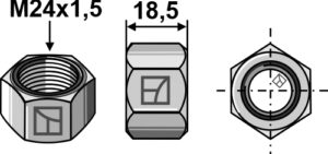 30-mu24-10 Møtrik M24x1,5 - galvaniseret