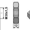 Møtrik M30x1,5 - venstre gevind