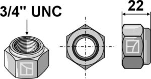 30-mu3_4-10.unc Låsemøtrik 3/4''UNC